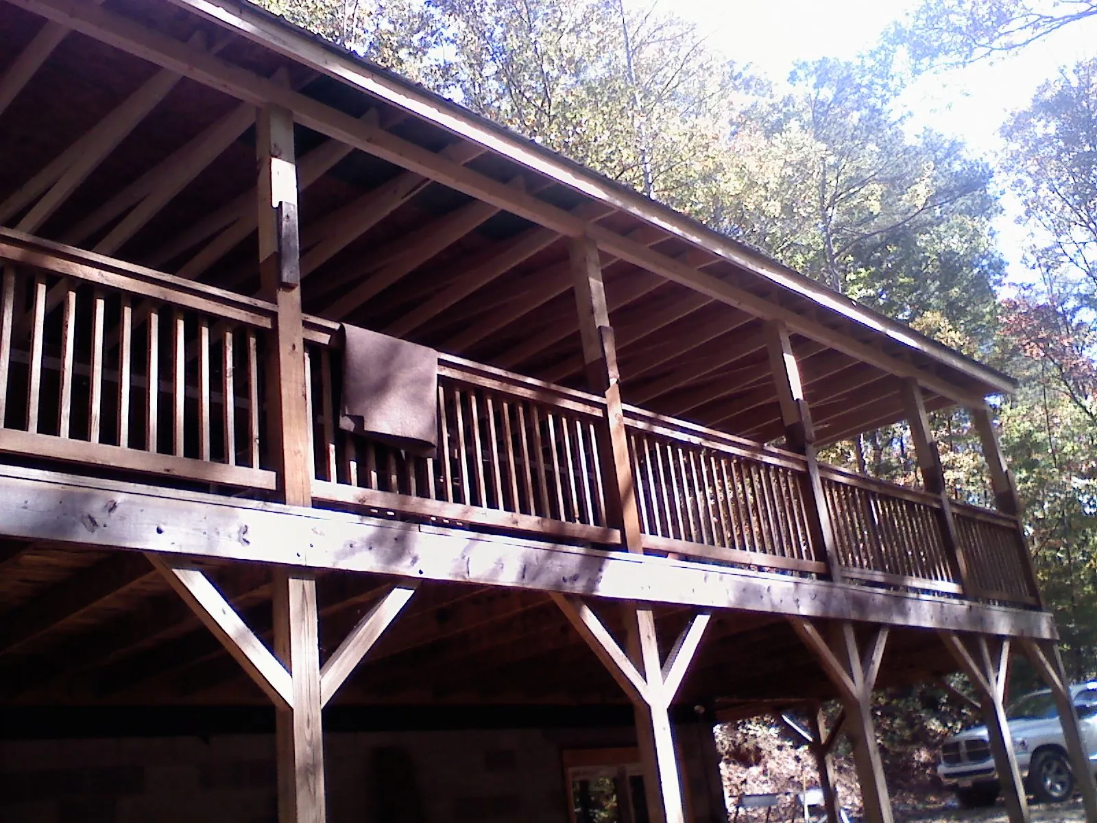 Timber framing under a new elevated porch and deck — Roof Leak Repair in Sibley by Roofing Brothers